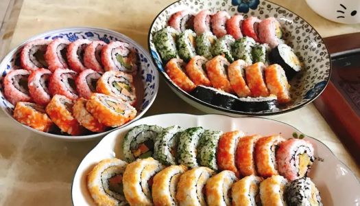 Colorful sushi rolls