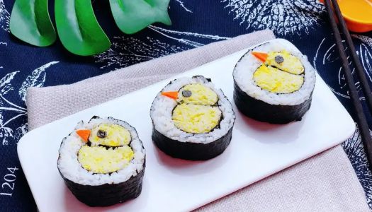 Duckling sushi  rice ball bento