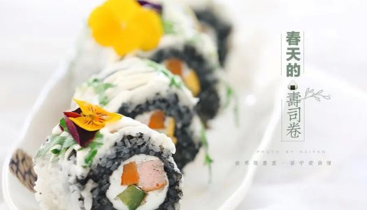 Sushi rolls in spring