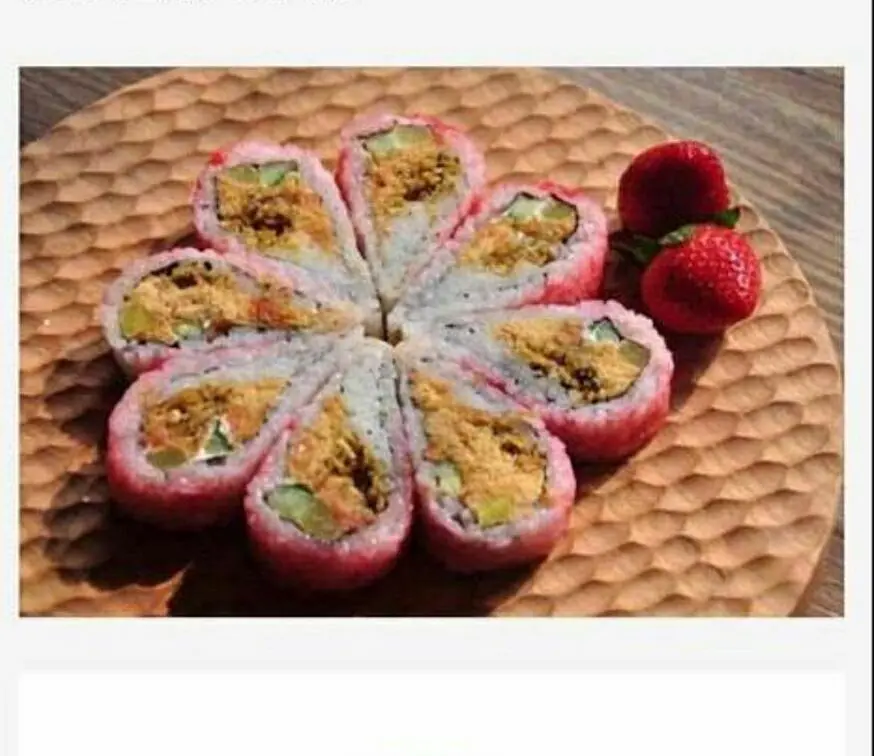 Romantic cherry blossom sushi rolls step 0