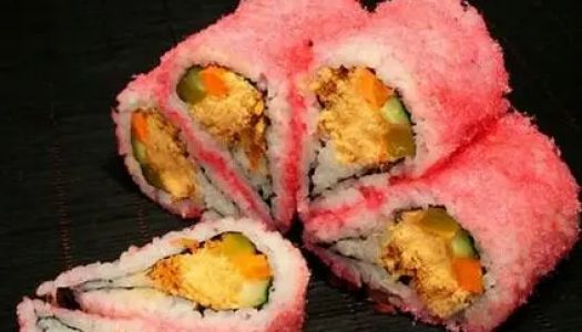 Romantic cherry blossom sushi rolls