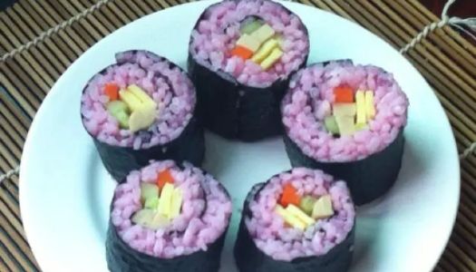 Pink sushi rolls