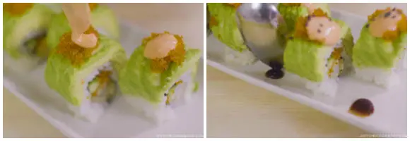 Avocado tempura sushi step 0