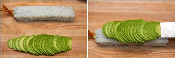 Avocado tempura sushi step 0