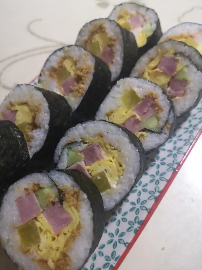 Sushi / nori roll (there is a video of the roll method)