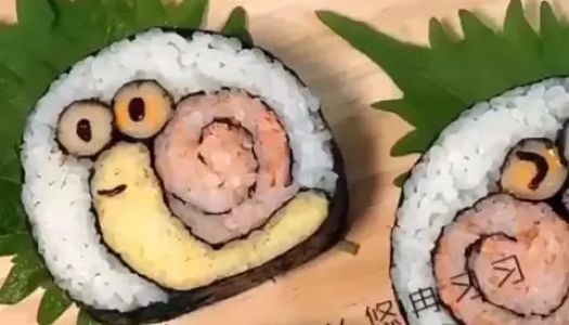 Snail pattern sushi