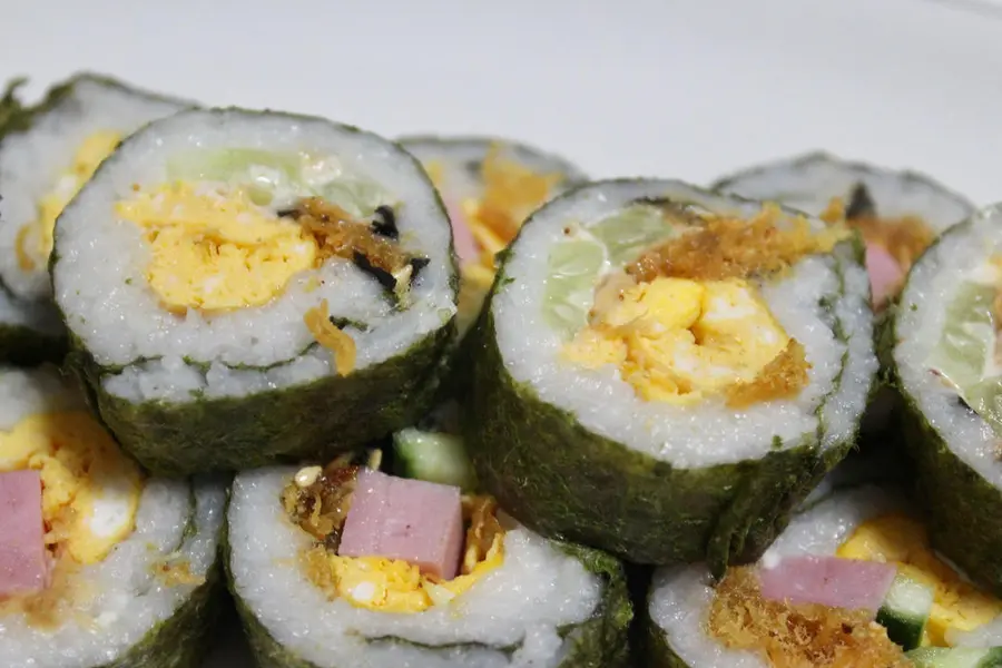 Pork floss ham sushi