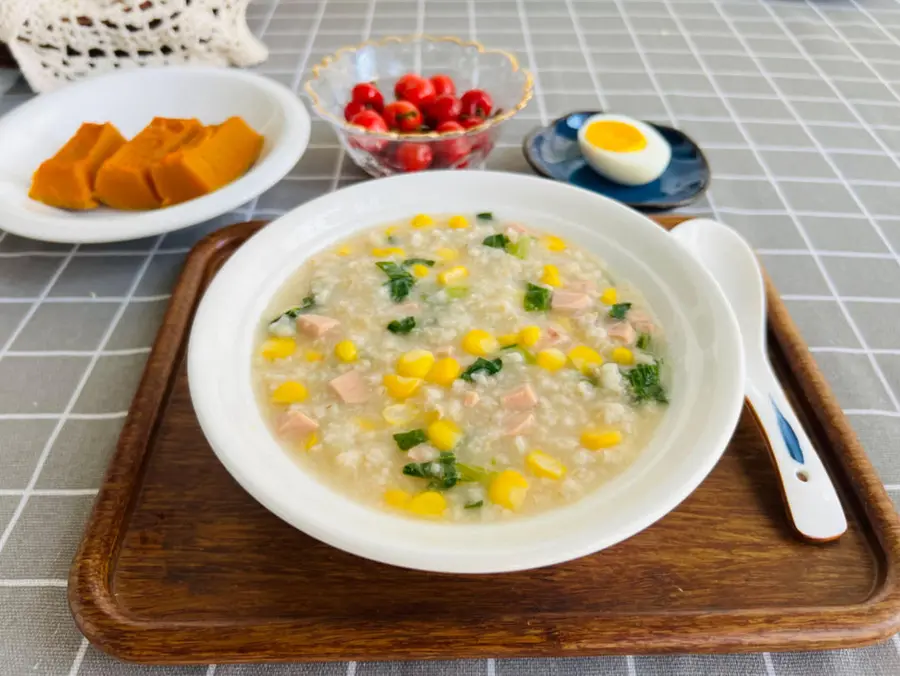 Green vegetable oatmeal porridge (savory) step 0