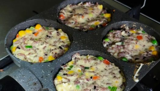 A good way to consume leftover rice  is to treat picky eaters ┆ Rice  egg  burger  (with rice and vegetables) ┆ Kuaishou breakfast ┆ nutritious, delicious and simple ┆ Suitable for people with three highs in fat loss