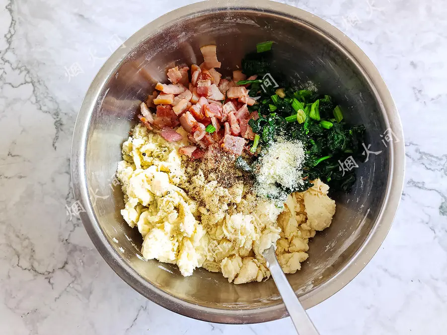 Spinach & Bacon Scone (Olive Oil Version) step 0