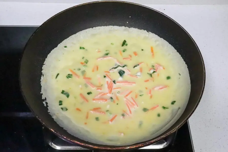 Kuaishou breakfast custard vegetable soft pancake egg soft pancake step 0