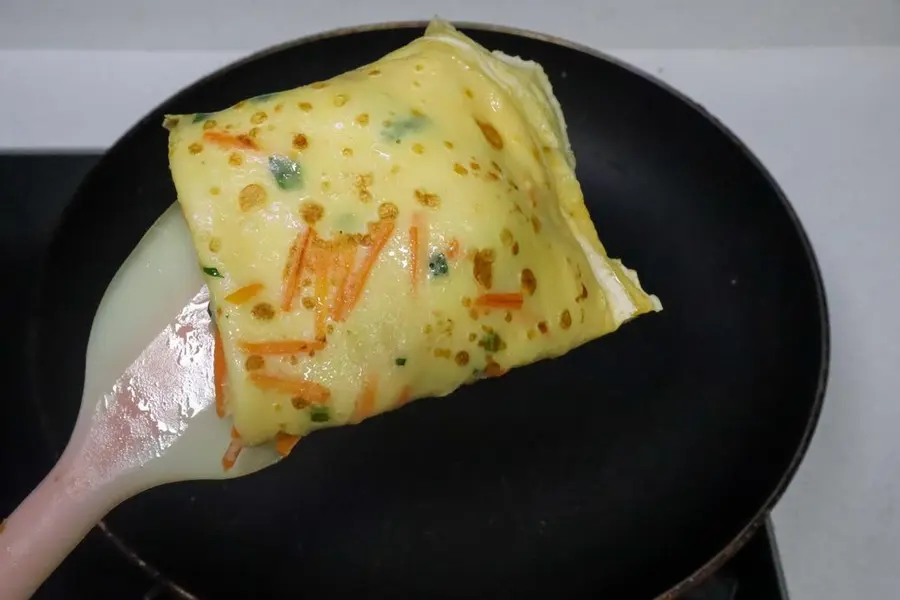 Kuaishou breakfast custard vegetable soft pancake egg soft pancake step 0