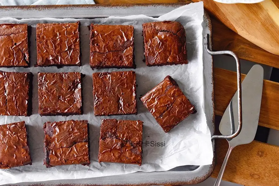 New York-style soft-hearted Brownie Fudge Brownie afternoon tea