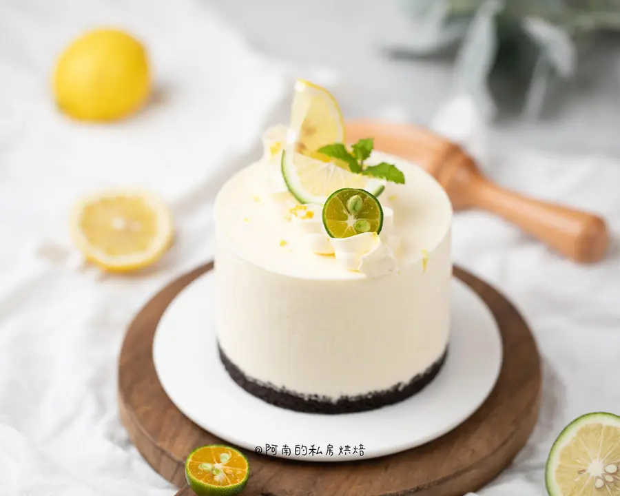 Lemon yogurt cheese mousse cake! Exquisite afternoon tea!