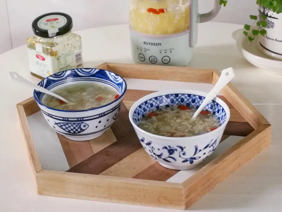 DIY lazy afternoon tea!Papaya, red dates, !ï¸ white fungus soup,  osmanthus wine stuffed small ballsã€Beiding Mini k health pot recipeã€‘ step 0