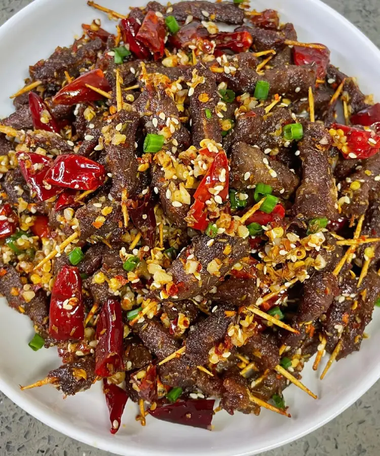 Toothpick beef (meat, snack dish)