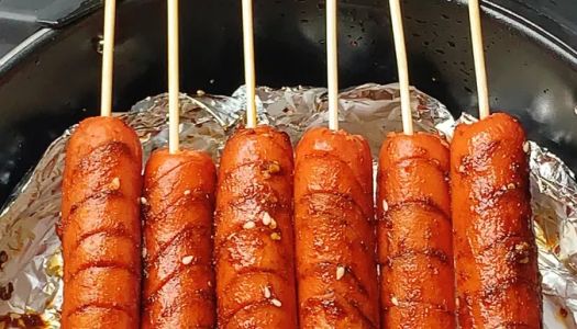 The air fryer fried starchy sausage  is full of the taste of childhood food stalls