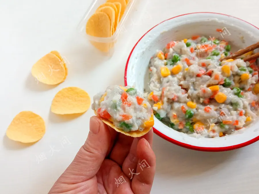  Quick Feast Snacks! Potato chips shrimp slip (air fryer) step 0