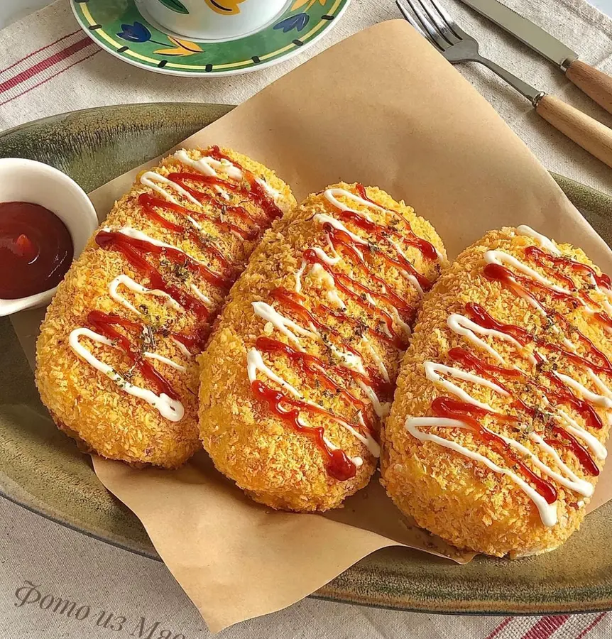 Japanese Bacon Cheese Hash Browns (snacks, fried food)