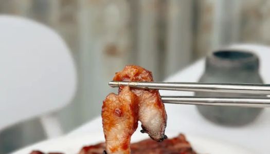 The outside is charred and the inside is tender,  and the homemade Cantonese honey sauce barbecued pork