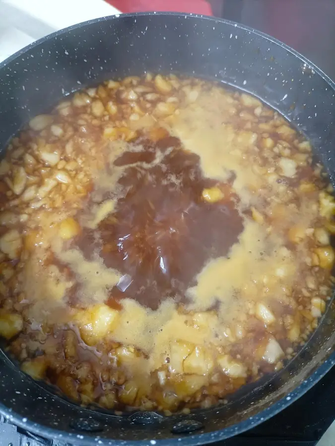 Caramel water chestnut cake (raw and cooked pulp). step 0