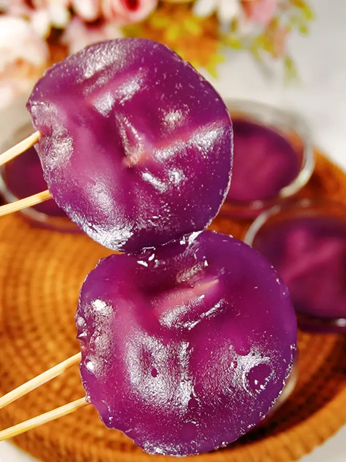 Glutinous snacks | Purple potato bowl cake with taro puree popping pulp