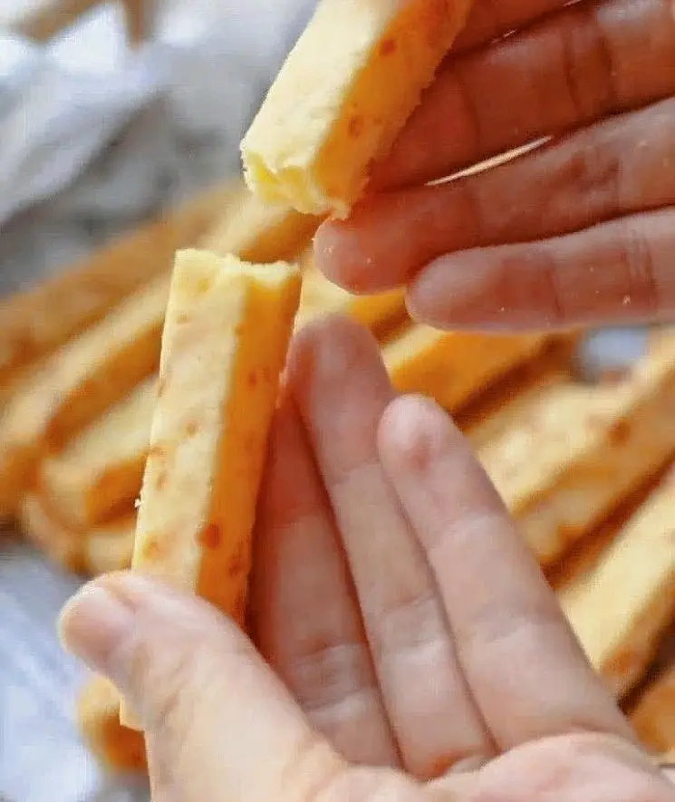 Crispy to the end of the cheese  cookie strips step 0