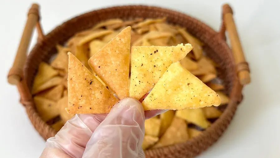 Homemade 0 sugar and low-fat roasted corn chips, so delicious that you can't stop step 0