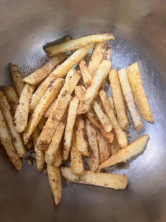 A different kind of sweet and plum fries (potato fries) step 0