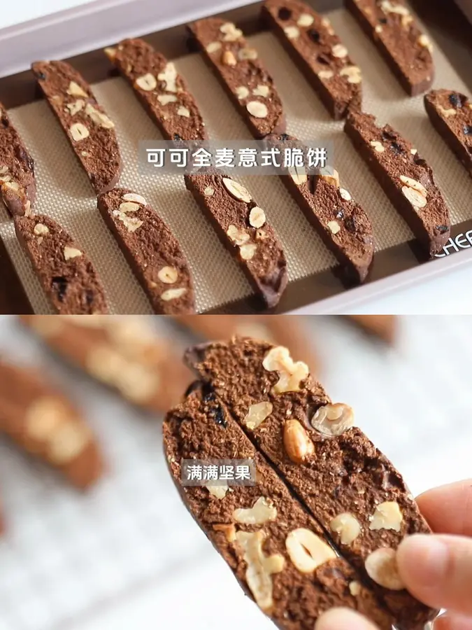 Whole wheat cocoa biscotti|crunchy low-calorie snack