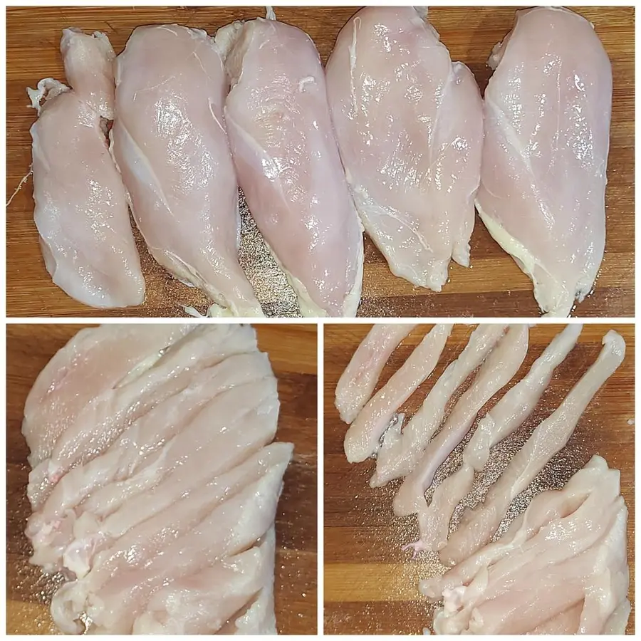 Chicken breast homemade gluttonous snacks, first dried and then steamed vs first steamed and then sunned step 0