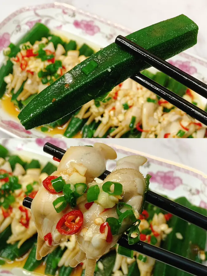 Recommend a satisfying Chinese New Year's Eve dinner menu ~ okra razor clams step 0