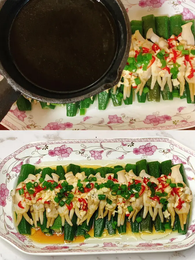 Recommend a satisfying Chinese New Year's Eve dinner menu ~ okra razor clams step 0