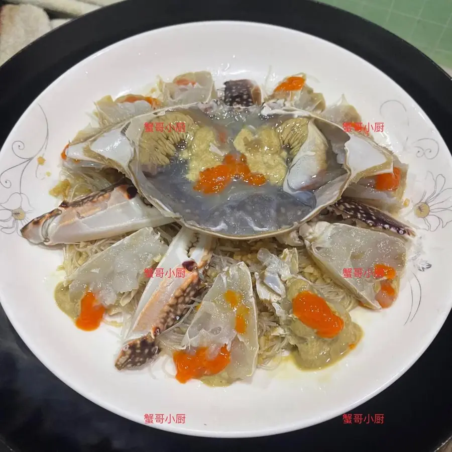 Chinese New Year's Eve Dinner Steamed Red Paste Barracuda Crab with Garlic Vermicelli Come and learn from me the super detailed steps step 0