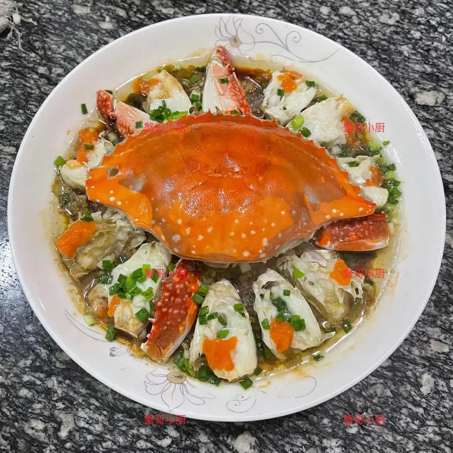 Chinese New Year's Eve Dinner Steamed Red Paste Barracuda Crab with Garlic Vermicelli Come and learn from me the super detailed steps step 0