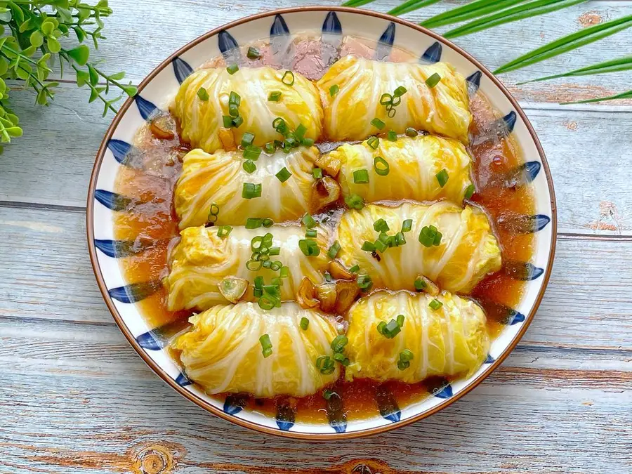 Chinese New Year's Eve Rice Recipe! !ï¸ Low fat and low calorie! !ï¸ Blessed and rich tofu egg cabbage rolls! !ï¸ So delicious that you can't stop step 0