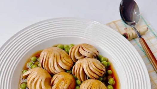 Oyster sauce green pea boiled mushroom|Chinese New Year's Eve rice creative menu