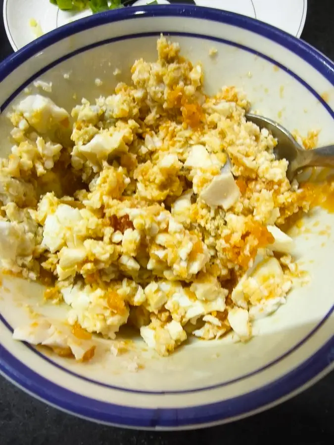 Salted egg yolk, shrimp tofu step 0