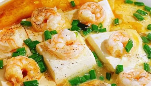 Steamed out of the delicious not fried or fried children grow taller home recipe  shrimp and tofu stewed egg nutritious and delicious