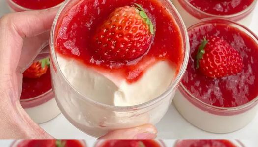  Strawberry panna cotta, sweet and sour and greasy!