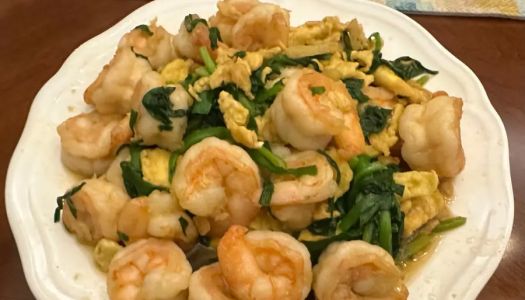 Kuaishou Healthy Fat Loss Meal: Stir-fried prawns with leeks and eggs