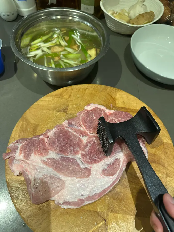 Crispy fried pork shoulder step 0