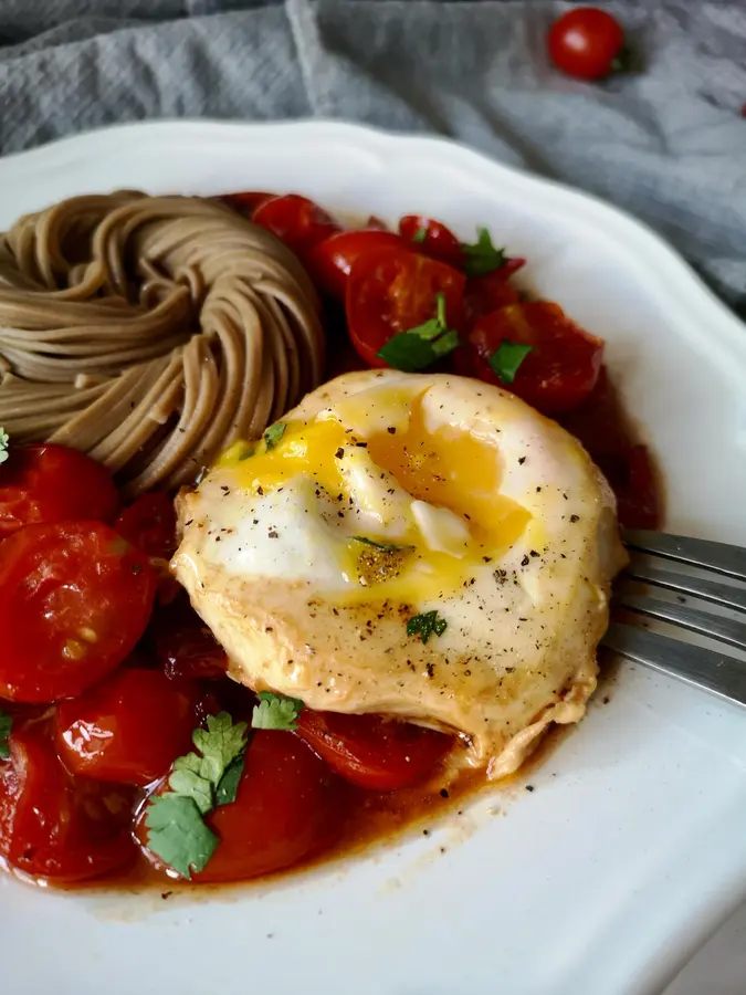 Healthy low-fat recipe|Tomato egg soba noodles Simple and quick dish step 0