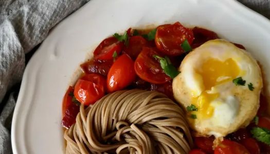 Healthy low-fat recipe|Tomato egg soba noodles Simple and quick dish