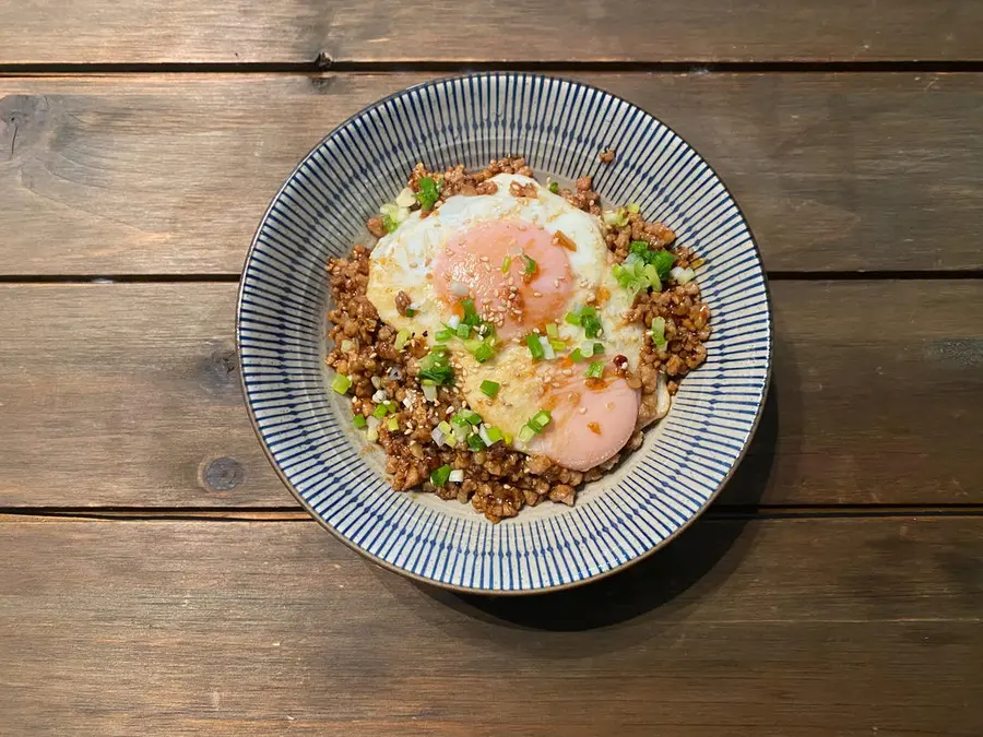 Meat omelette, rice bowl (super rice) step 0