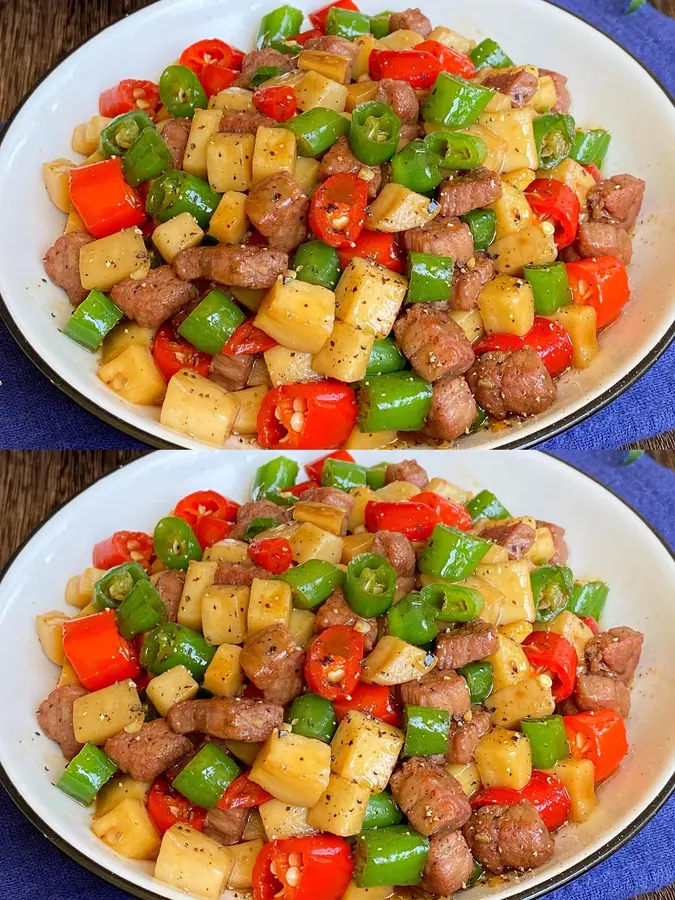 Appetizer! It's so delicious that it tears up and stir-fried beef with double peppers~ step 0