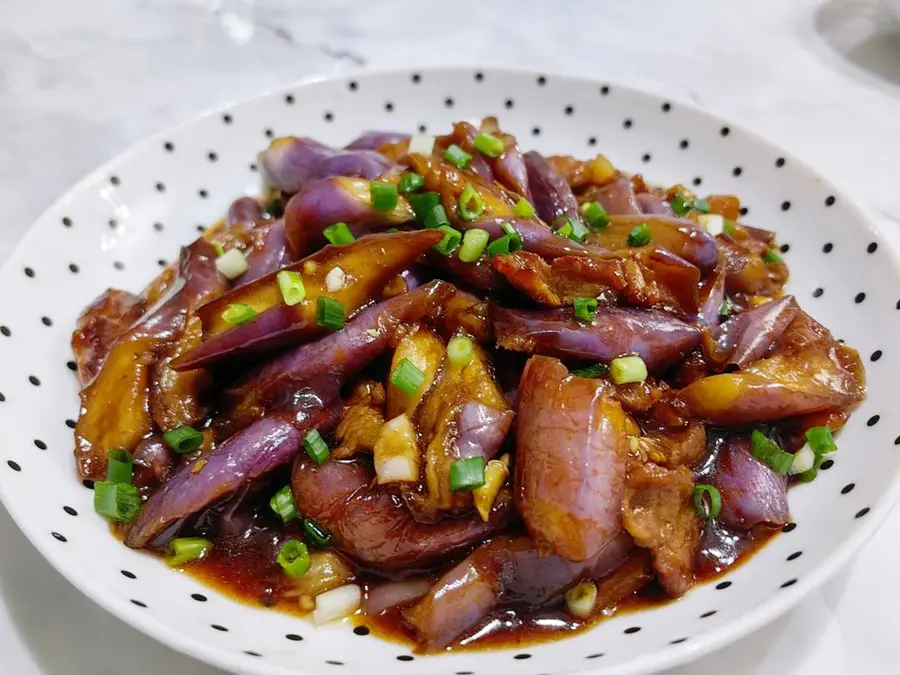 Super eggplant with meat foam (with eggplant does not absorb oil)