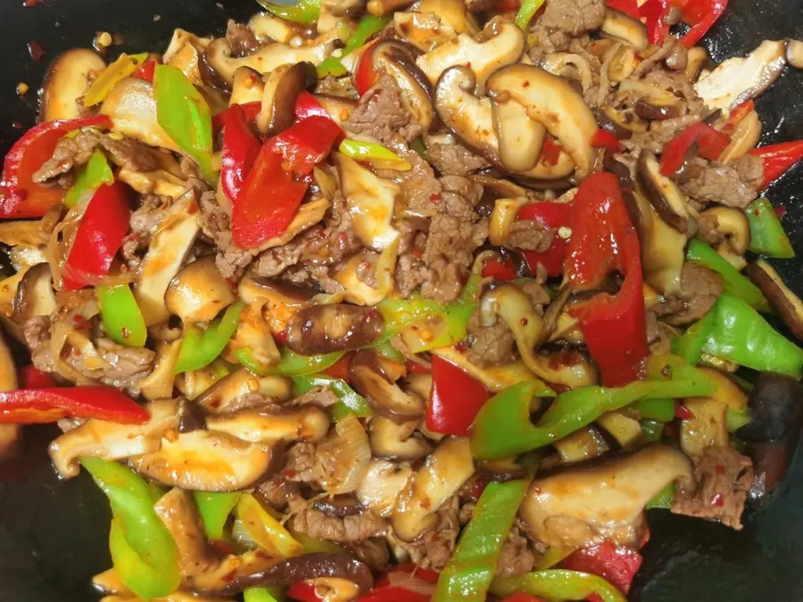 Side dish - beef with shiitake mushrooms