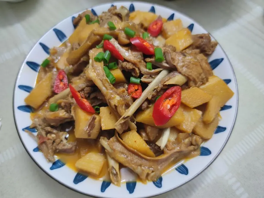 Food: Stuffed duck with bamboo shoots