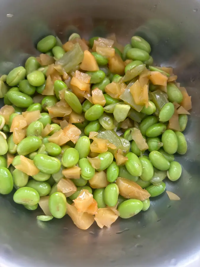 Edamame with mustard that is super good for summer rice step 0